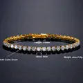 Elegante bracciale tennis placcato oro 18K con pietre di zircone AAA di qualità - Placcato Oro-4mm Zircone