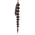 Macro detail of the dark brown bubble ponytail extension made of premium synthetic fiber - Dark Brown