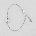 Silver alphabet Z bracelet with hollow round pendant for women in trendy style - Silver Z