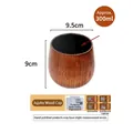 300ml carbonized jujube wood belly cup with natural grain and 9.5cm diameter rim - 300ml / Extra Large Charcoal Finish Belly Cup