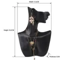 Jewelry display bust showing pearl flower earrings and double-layer necklace set - Medium / Black