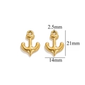 Golden stainless steel anchor pendant for DIY jewelry making with dimensions 21x14mm - Gold Anchor-698