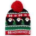 Weihnachts-Strickmütze mit Pompon und Weihnachtsmann-Schneeflockenmuster für den Winter - L / 02 Hellgrau Weihnachtsmann (5028366842503)