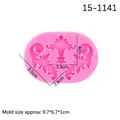 Pink silicone fondant mold with European relief patterns and dimensions for baking - Style 2 - Pink 15-1141