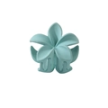 Matte tiffany blue frangipani flower hair claw clip with 4cm candy color design - Matte Blue