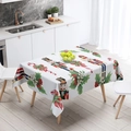 Nutcracker nut soldier and berry pattern Christmas tablecloth on wooden kitchen table - TQZB02-17 Nutcracker