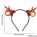 Christmas reindeer antler headband with red antlers, plaid bow and mushroom ornaments - Red Antler Bowknot Headband