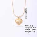 Golden heart pendant necklace with crystal encrusted letter J on a gold snake chain - Letter J