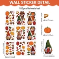 Set de 9 pegatinas de pared de gnomos de otoño con calabazas y hojas de arce - Pegatina de Pared Plana (UV24Y12529S_T) / 20*30cm*9 Hojas