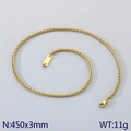 3mm weite goldene Weizenkette Halskette mit rechteckigem Anhänger und Karabiner, 450mm lang - 3mm Halskette (KN291992-Z)