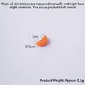 Segmento de pulpa de naranja en miniatura para manualidades con textura detallada - Rodaja de naranja rojo anaranjado pequeña-1.2cm