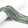 2x4mm natural green and white stone tube spacer beads for DIY jewelry making - Green Dot Stone