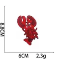 Embroidered red lobster patch measuring 8.8x6cm with detailed stitching for DIY apparel - Red Lobster Style (17#)