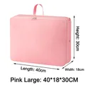 Große rosa Reise-Aufbewahrungstasche mit Griff und Reißverschluss 40x18x30cm - Groß (40*18*30cm) / Rosa