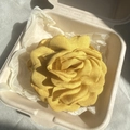Elegant yellow fabric rose hair claw clip displayed in a luxury gift box packaging - 9.5CM / Yellow
