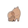 Schattige Capybara emaille speld met een groot en klein waterzwijn motief erop - Capibara Moeder en Kind (QHXZ876)
