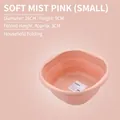 Draagbare kleine roze opvouwbare wastafel voor reizen, 26cm diameter en 3cm vouwhoogte - Mistroze Klein