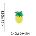 Detailed size view of pineapple fruit embroidery patch measuring 3.3cm by 2.4cm - Mini Pineapple (W25SG-042-06)