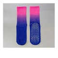 Pink and purple gradient yoga socks with non-slip grippers in a stylish mid-calf length - 37-42 / Purplish Red