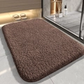 Thick plush brown rectangular bath mat with ultra-absorbent texture for bathroom floors - 50*80cm / Standard / Brown