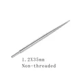 Non-threaded stainless steel body piercing taper tool, 1.2x35mm size in silver finish - 1.2mm Non-threaded Guide Rod
