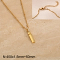Gold plated titanium steel 26 letter necklace with crystal pendant for women - Gold Letter I (KN286978-Z)