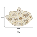 Ceramic jewelry tray with gold eye moon patterns and 16.3cm dimension marking - Style B - Star Moon Eye