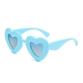Light blue heart shaped polarized sunglasses with thick frames for fashion style - Blue Frame Gradient Blue Lens
