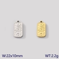 Ciondoli rettangolari in acciaio inossidabile oro e argento con sole luna e stelle - Rilievo Rettangolare Occhio Sole Luna (Stile 3) / Oro