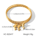 Detail view of 18k gold dolphin pendants on triple stack bangles with precise measurements - Dolphin Pendant (HC-B20417)