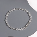 Silver-tone tennis bracelet with square-cut cubic zirconia in a classic four-prong setting - Square Cut (Silver 1)