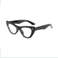 Monture de lunettes œil-de-chat noire rétro avec monture épaisse et rivets en métal - Cadre Noir
