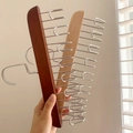 Solid wood belt and tie hangers in walnut and natural finishes with multi-hooks - 2 Pcs/Set / 8 Hooks Natural + Retro