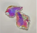 Sparkling AB crystal aurora pendants in irregular teardrop shape for crafts - 38MM Single-Sided Maple / Rainbow AB