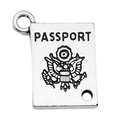 Silver alloy passport charm pendant for DIY jewelry and keychain accessories - Passport