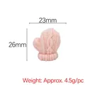 Pink resin knitted glove charm for DIY phone chain crafts, size 23mm x 26mm - Pink