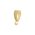 Cierre de cobre chapado en oro 18K con tres circonitas para creación de joyería DIY - VD1464 Dorado