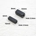PVD plated black brushed titanium steel rectangular beads in two sizes for DIY jewelry - Rectangle (16x6mm, Hole 2.5mm) / Black (Brushed Matte)