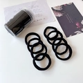 Pack of 20 high-elasticity black hair ties with a clear plastic storage jar - Black (8pcs Jar)