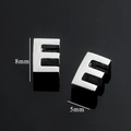 Polished silver stainless steel letter E pendant charm with 8mm height dimensions - Silver-Letter E