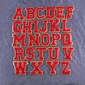 Set di 26 toppe con lettere in ciniglia rossa e base glitter oro per abbigliamento - 8cm/Rosso/Set di 26 Lettere