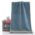 Absorbent cotton towels in navy blue, pink, light blue and grey with argyle pattern - Blue Argyle Towel