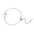 Silver stainless steel birth flower bracelet with hollow hexagon poppy pendant detail - Poppy / Silver