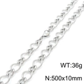 Silver 10mm twist chain stainless steel necklace for men, 50cm length weighing 36g - Necklace (50cm) / Steel