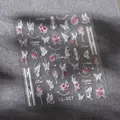 Stickers ongles 5D relief papillons blancs et roses rouges, modèle spécial TL-267 - TL-267-Éclats de Verre Transparents