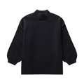 Dettaglio maglione nero a maniche lunghe in maglia con collo a lupetto e bordi a costine - S / Nero