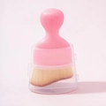 Pinceau de maquillage rose avec poils dégradés marron et boîte de rangement - La Brosse Pour Verres À Vin Rose Est Fournie Avec Un Capuchon Anti-poussière.
