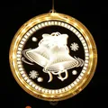 3D Christmas bell acrylic LED hanging light in warm yellow for festive window decor - 24CM Bell Style