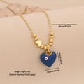 Collana a cuore blu con occhio del diavolo, catena d'oro e dettagli di misura - 1# Blu Reale