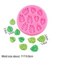 Pink silicone leaf mold for cake decorating and fondant including ginkgo leaf shapes - 2# (Multi-Hole Small Leaf Style) / Pink